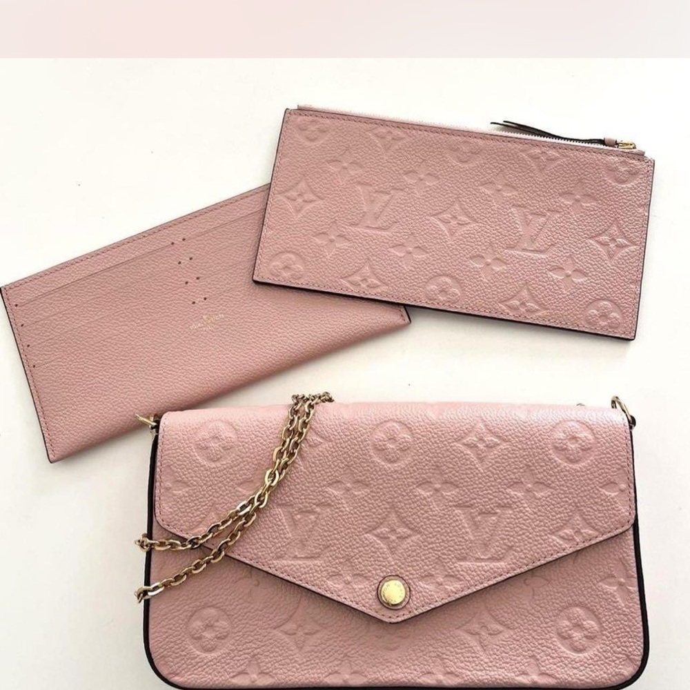 Louis Vuitton Pink Clutch and Wristlet Set